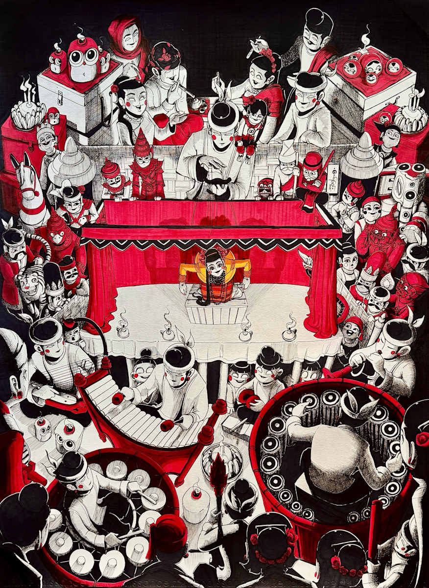 The Red Marionette Theatre by Aung Ye Myat 