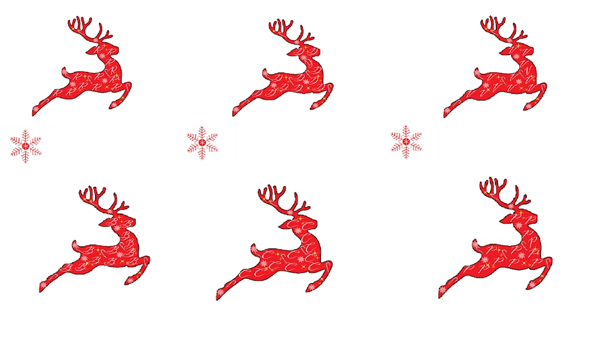 Christmas Reindeers Textile Print by Kriyas Collection  Image: Christmas Reindeers Textile Print Design