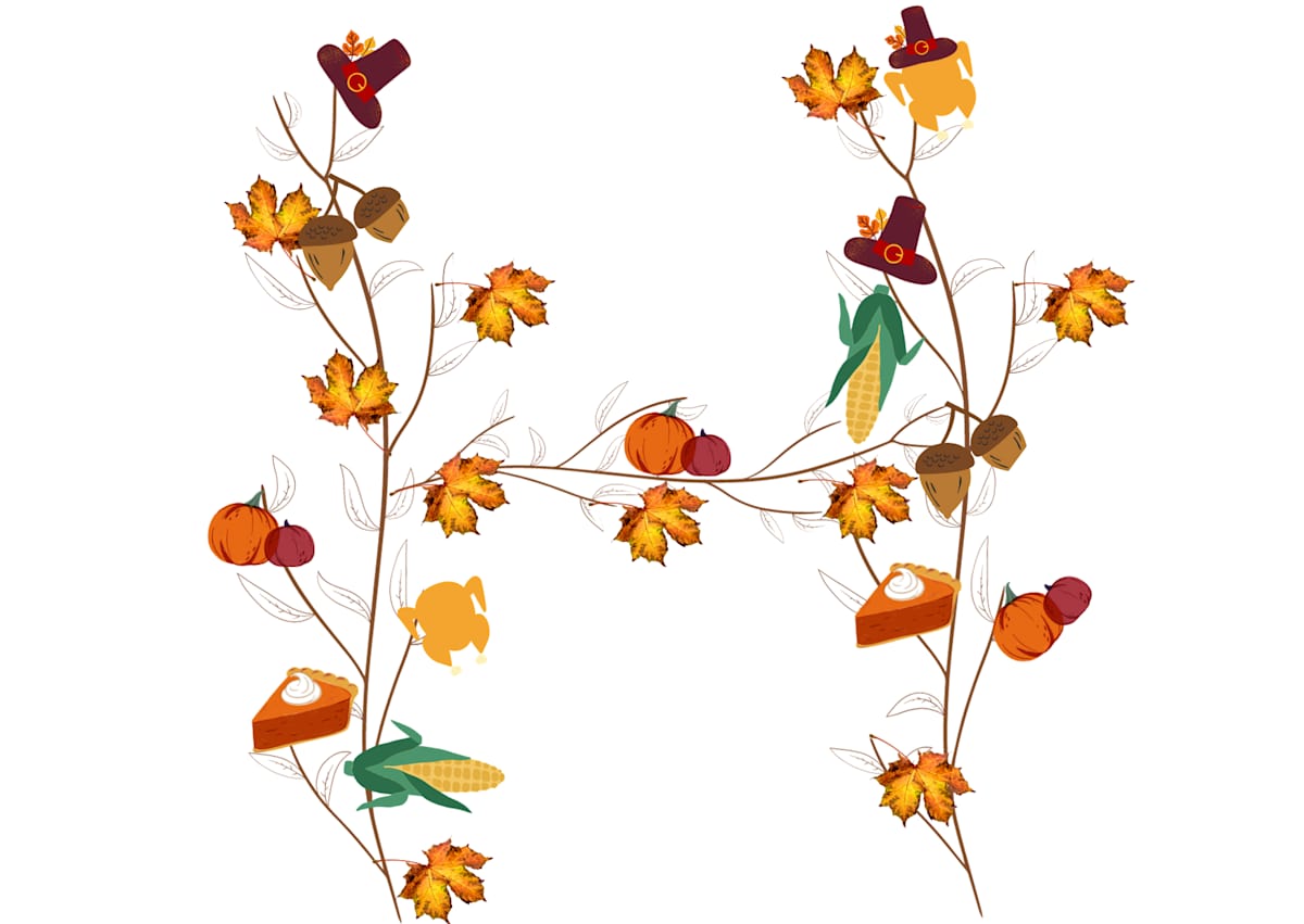 04.Thanksgiving Theme - Alphabets by Kriyas Collection  Image: "H" Thanksgiving Theme - Alphabets