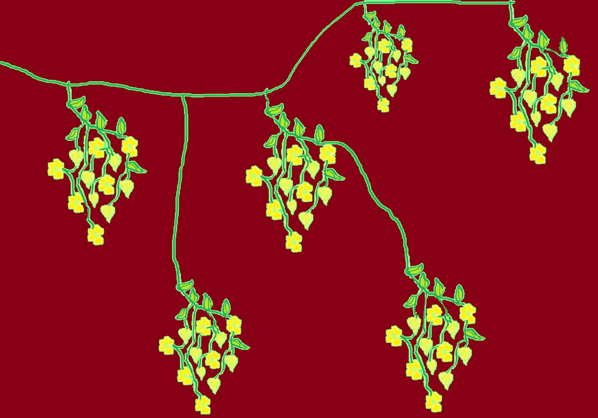 Spring Series (Maroon) - Textile Prints by Kriyas Collection by Kriyas Collection  Image: Spring Series - Maroon
