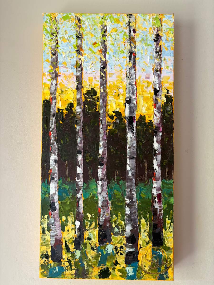 Birch Trees at Sunrise 1 by Sarah Wold, Image 1.