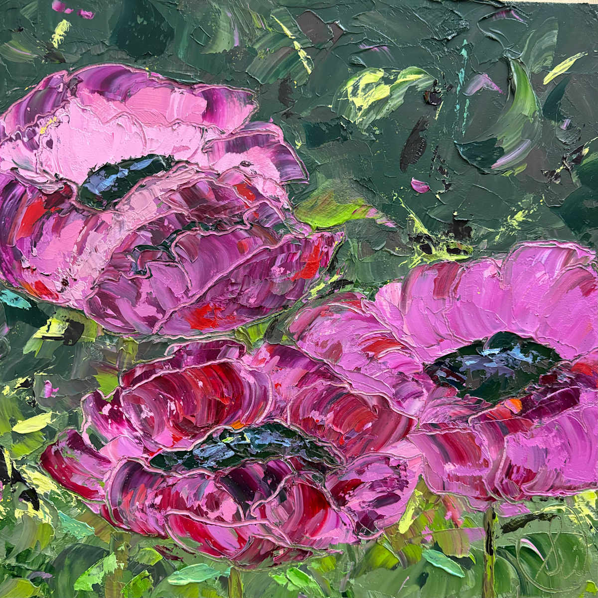I Wish You Love… by Sarah Wold  Image: I Wish You Love… is a bold oil painting of poppies on cradled wood panel.