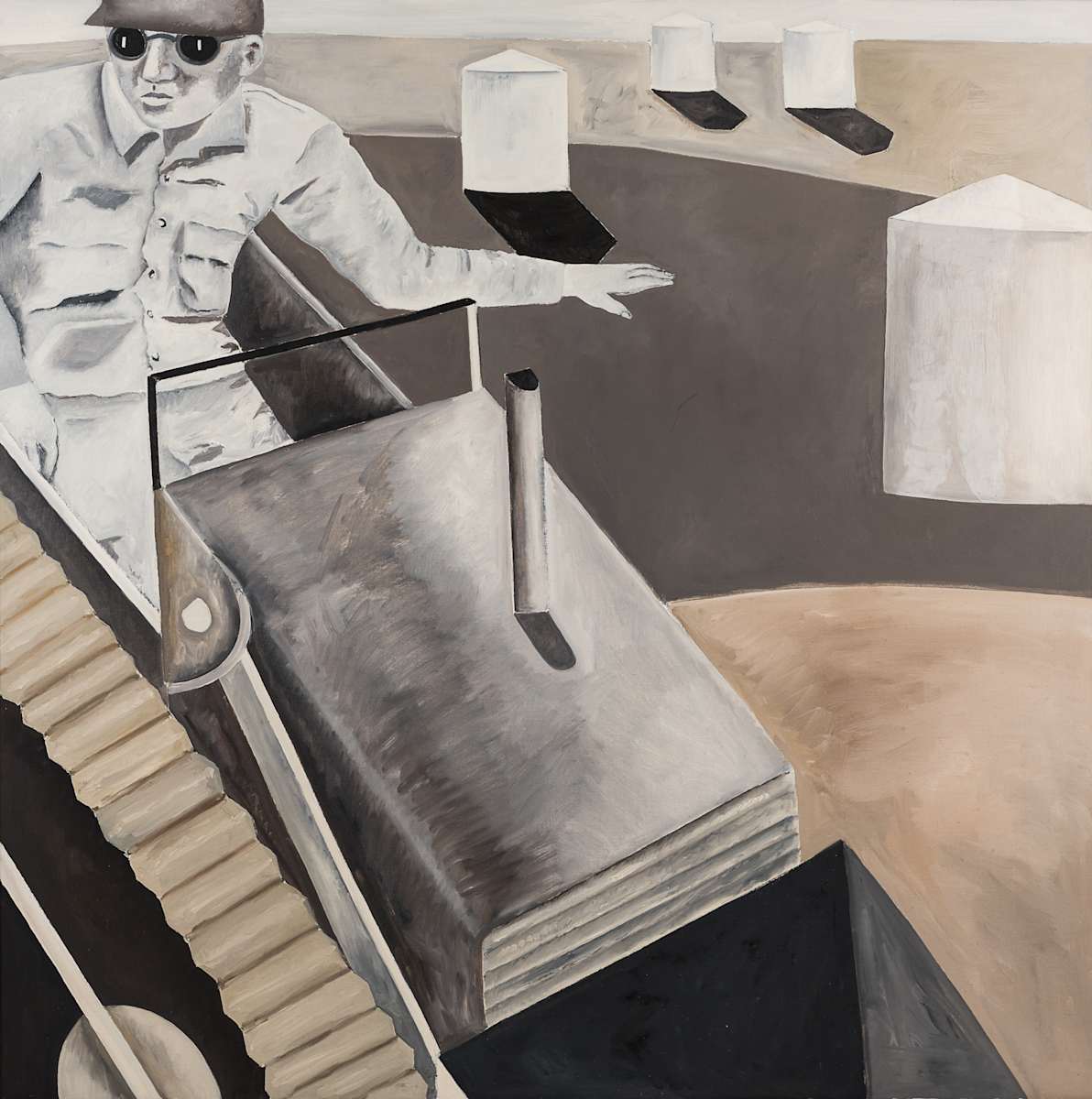 Industrial Man and Tractor by Robert M Shank, Image 1.