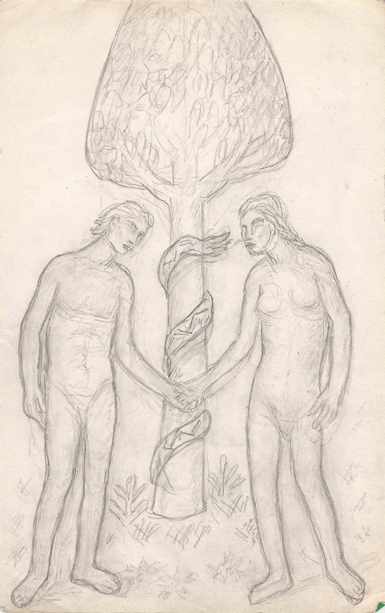 Adamo e Eva e il serpente 