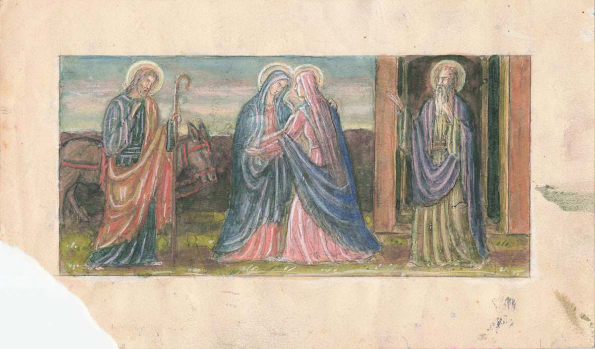 Visita a S. Elisabetta by Salvatore Cascone  Image: Bozzetto (non datato)