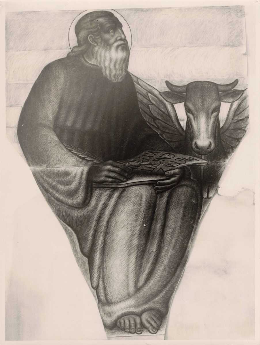 Luca evangelista by Salvatore Cascone  Image: Cattedrale di San Giovanni a Ragusa. Pennacchi della cupola. Gli Evangelisti.