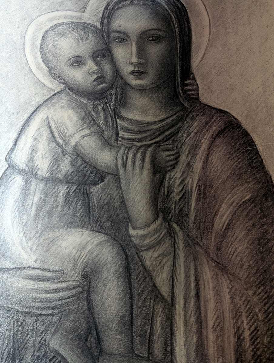 Madonna con Bambino. Disegno a matita (12) by Salvatore Cascone 