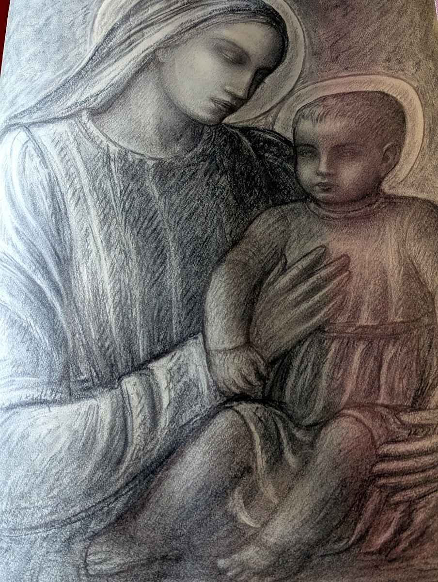 Madonna con Bambino. Disegno a matita (8) by Salvatore Cascone 