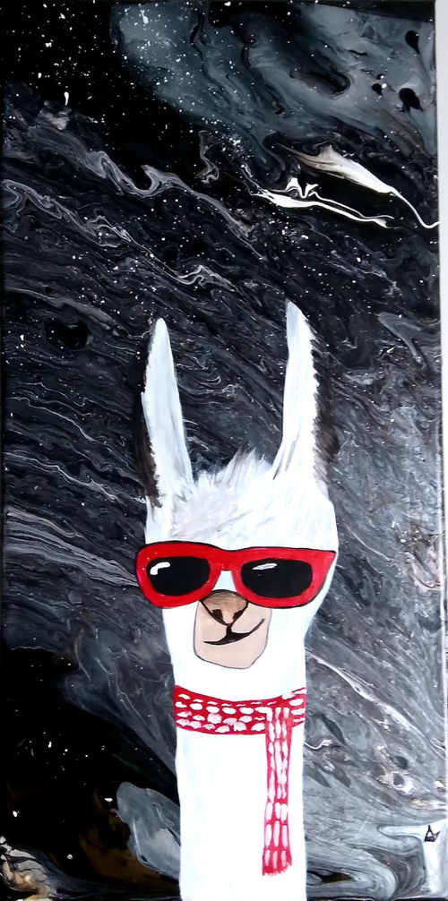 Llamas with Scarf by Aaron Adkins, Image 6.