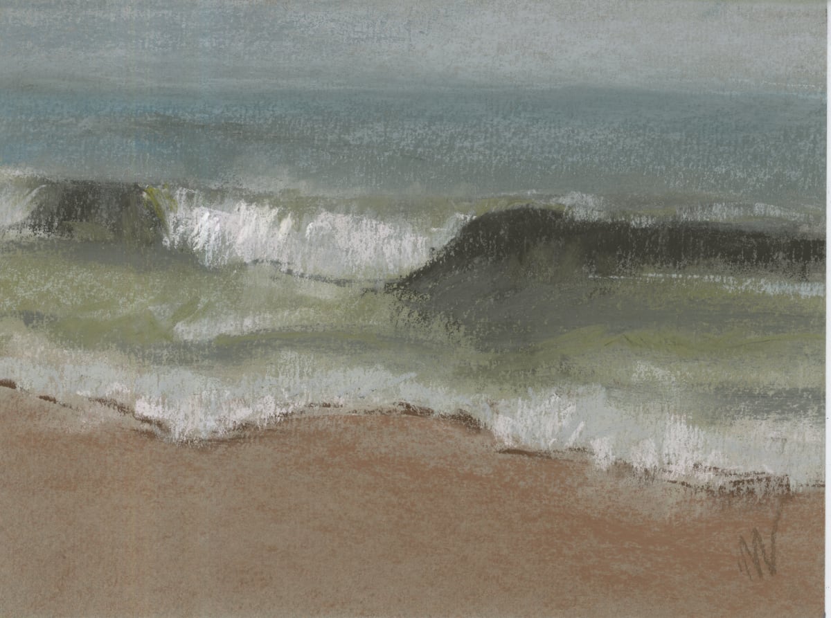 Winter Wave by Marie Marfia Fine Art  Image: Winter Wave, soft pastel on paper, 6in x 8in.