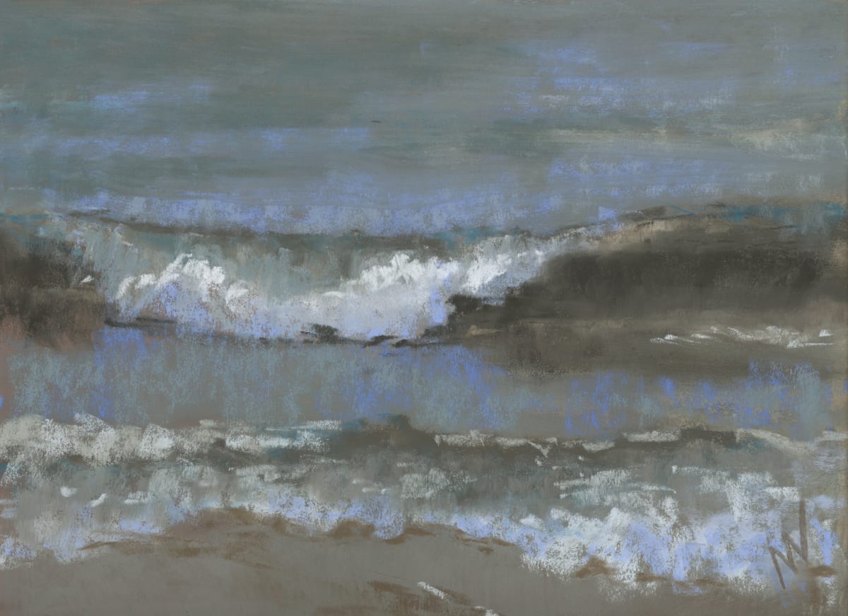 Michigan Wave by Marie Marfia Fine Art  Image: Michigan Wave, soft pastel on sanded paper, 9in x 12in.