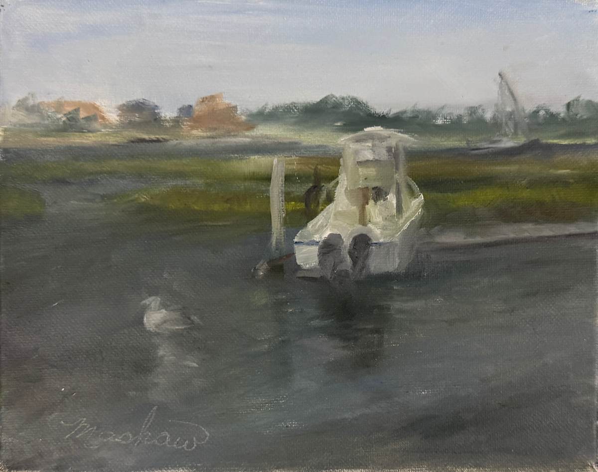 Boat in Dock by Sheila Mashaw, Image 1.