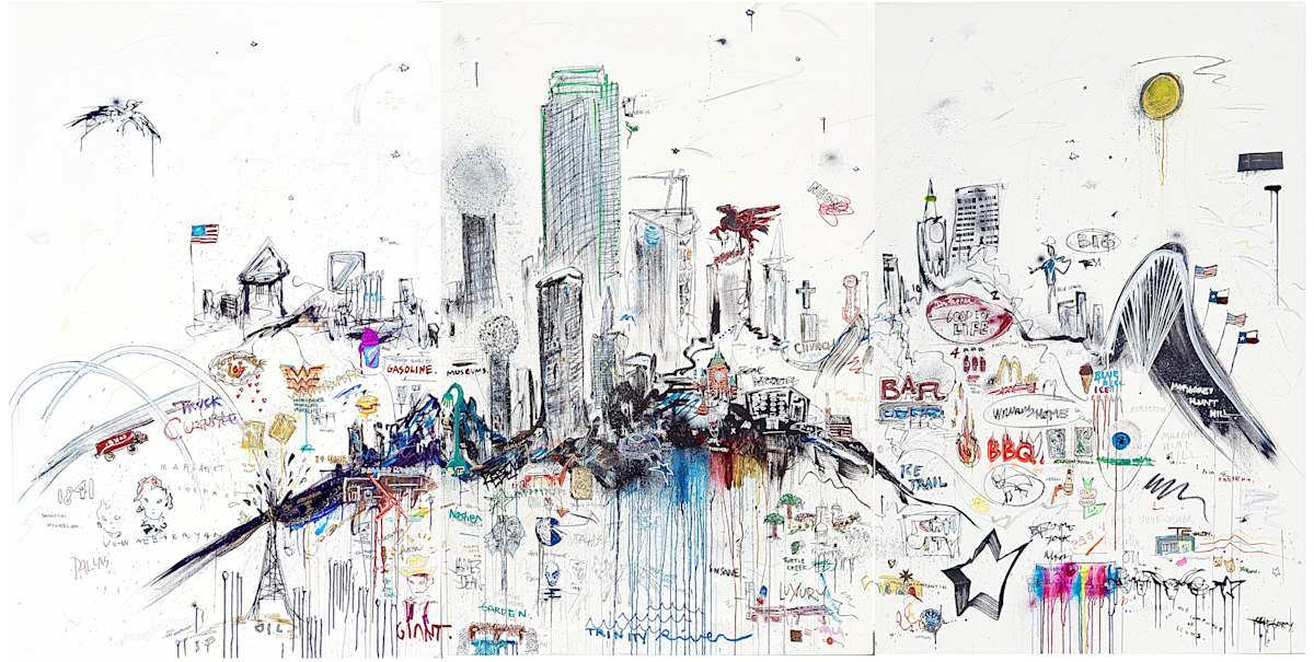 In the Company of Icons (The Constellation of Dallas) Triptych by Gregory Siff, Image 4.