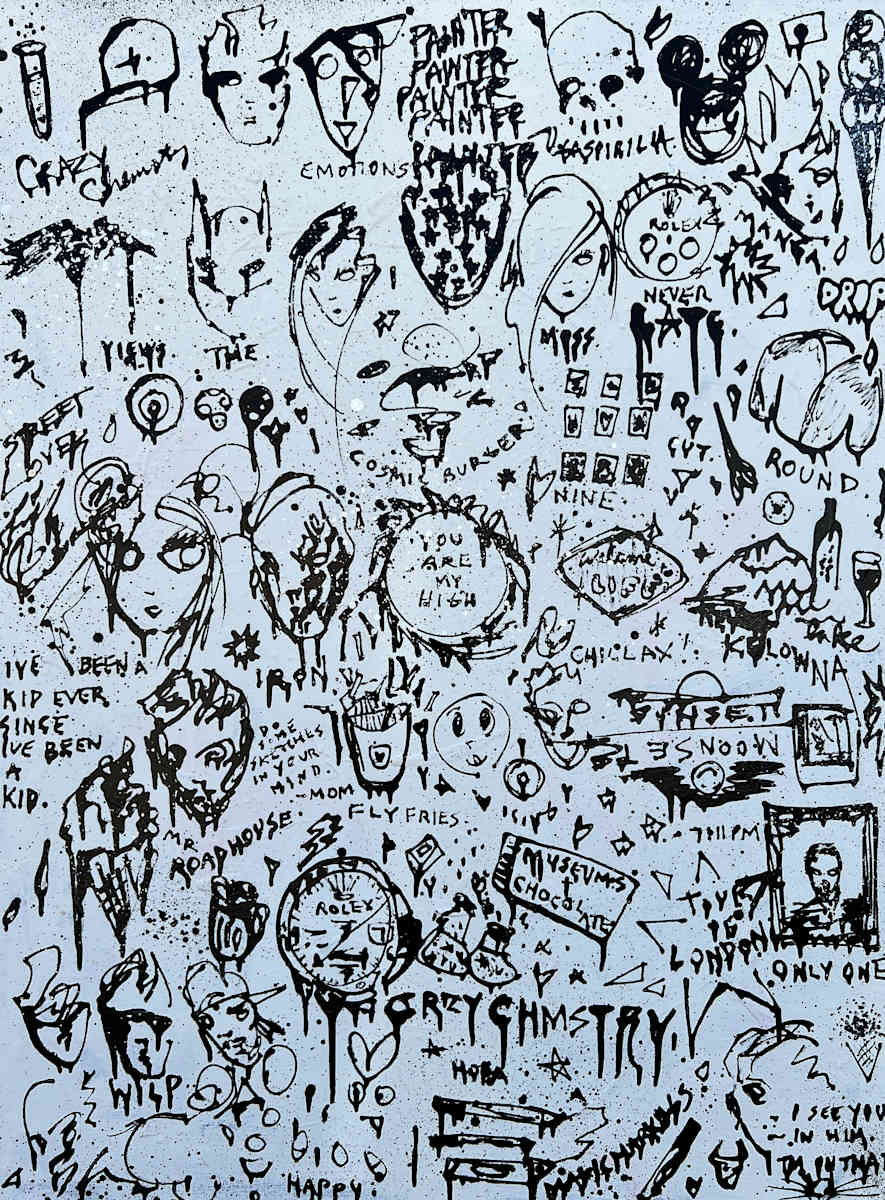 Glorified Scrawled Bathroom Wall by Gregory Siff 