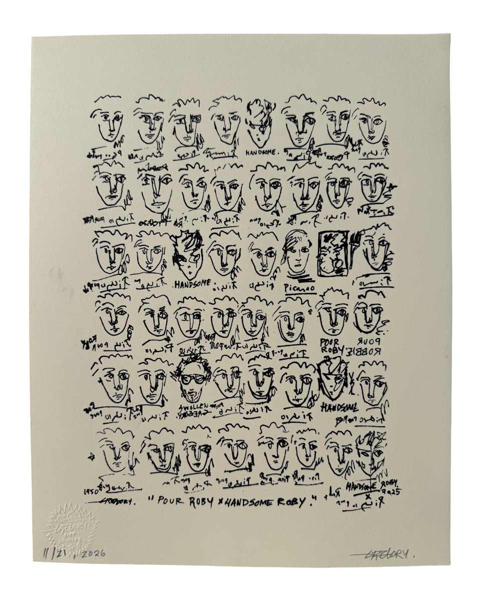 Hand Embellished Pour Roby Grid Print edition of 21 by Gregory Siff, Image 1.
