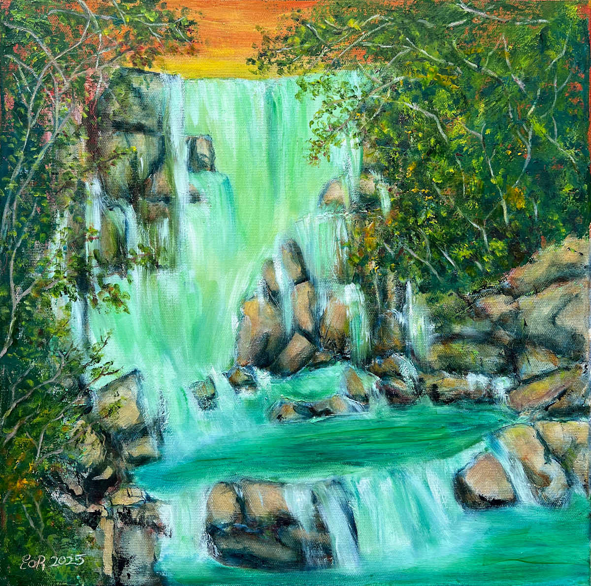 Emerald Waterfall by Eithne O'Riordan 