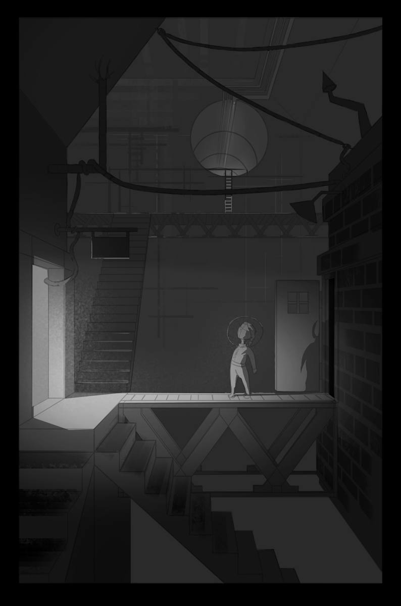 1-Point Perspective Light and Shadow Sample by Sam Larson 