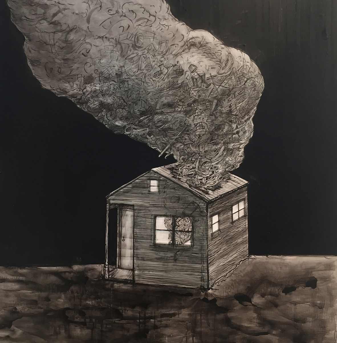 Smoke House Night-time by Hollis Hammonds 