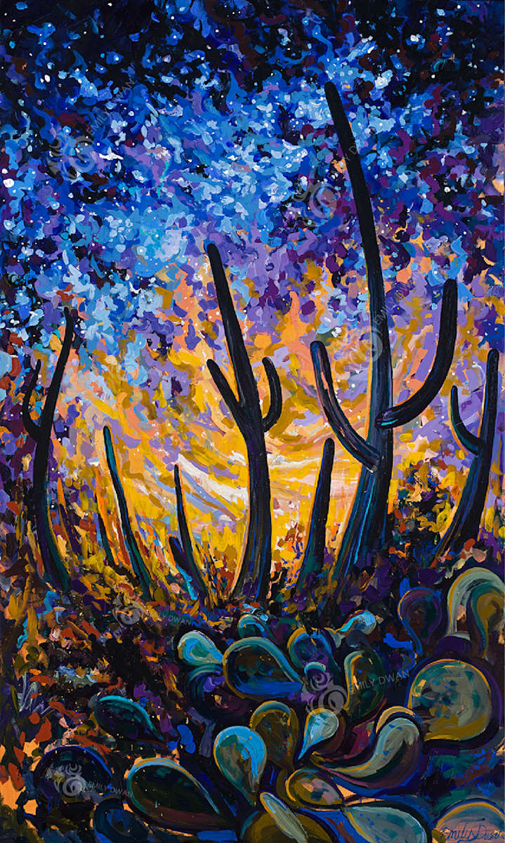 Saguaro Cacti 60X36" by Emily Dwan, Image 1.