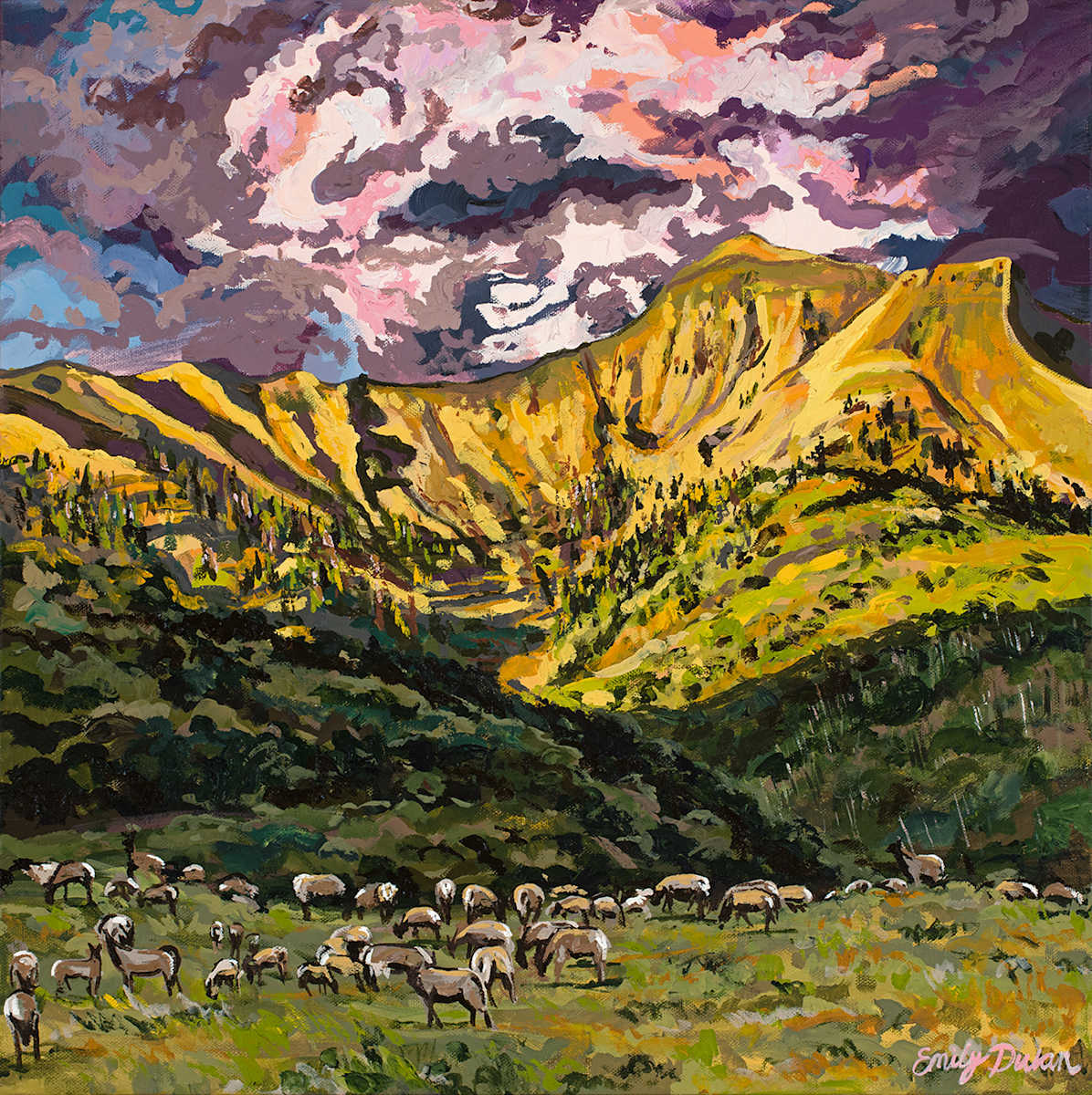 Telluride Elk 20X20" by Emily Dwan, Image 1.