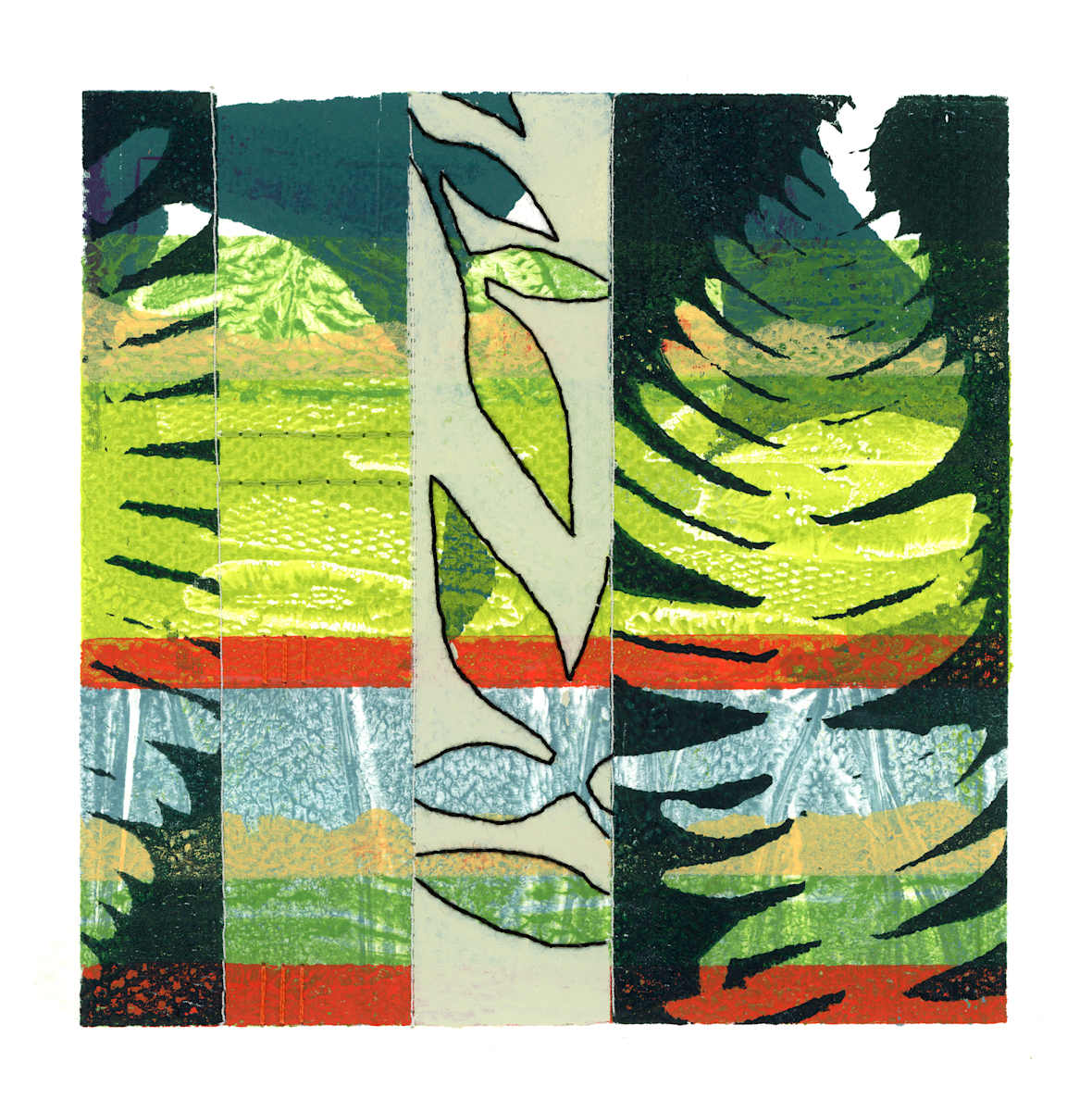 Green Fern Block A by Maren Oates 