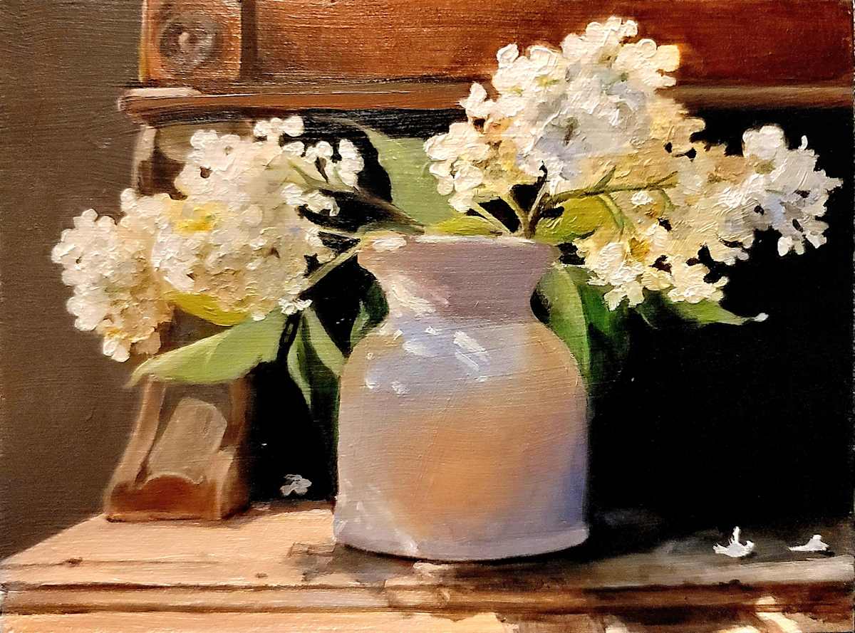 White Lilacs by a Window by Barbara Henris 