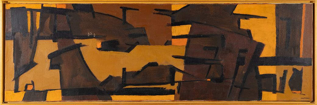 Abstraction in Orange and Brown by Murray Hantman (1904-1999) 