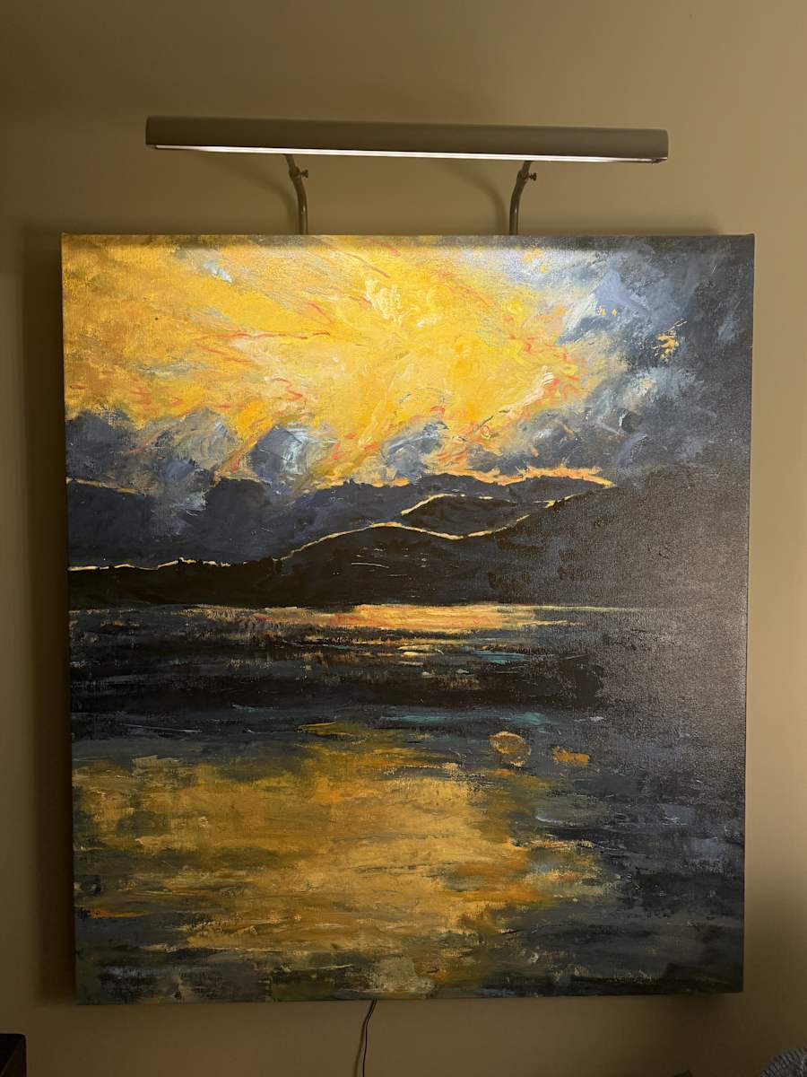 Yellow Sunset by Anne Crowley (1960- )  Image: Yellow Sunset onBedroom Wall