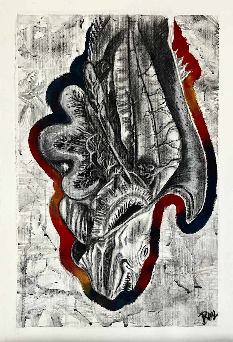 GARUM by Becca Lewis  Image: Garum (n.) oil collected from salting and hanging a dissected fish. 