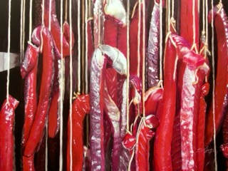 In brads smokehouse by Kathy 