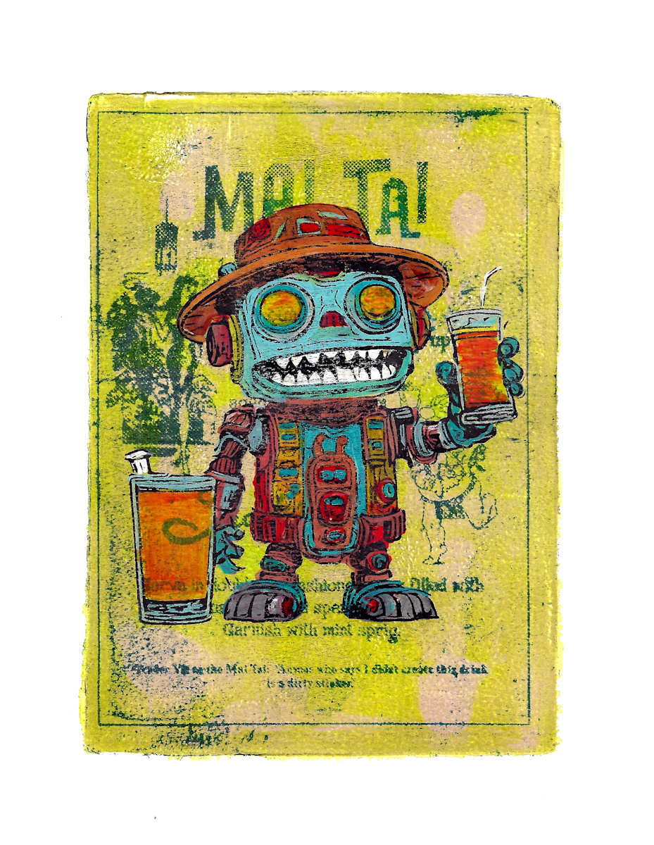 Boozy Bots #1 - Mai Tai - YelBrn by Greg Butkus, Image 2.