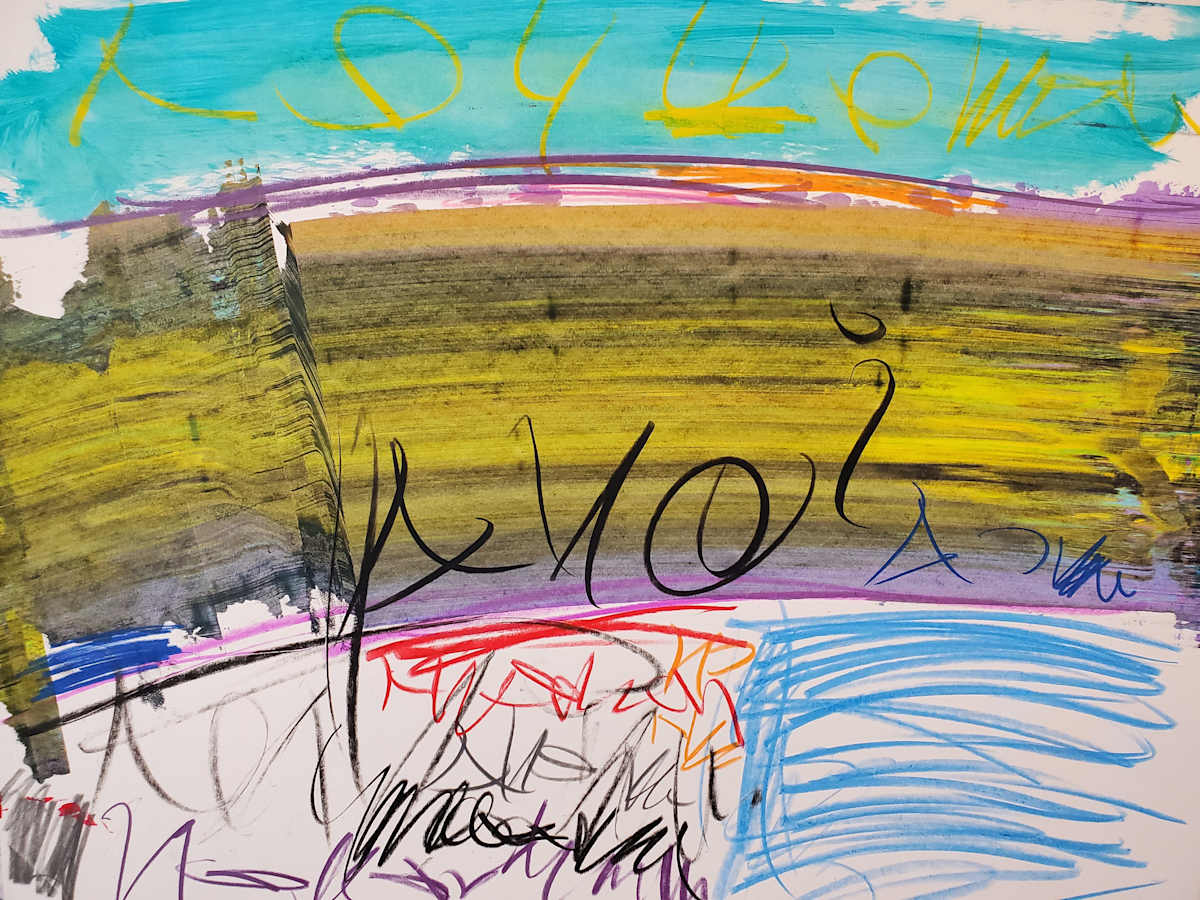 Runoff-June by scottkadamsart  Image: Runoff-June, 6-22-2024, 17.5" x 23 "(44.45 x 58.42 cm), acrylic and mixed media on paper. From the Symbolic Landscape Series. Copyright Scott K. Adams, 2024