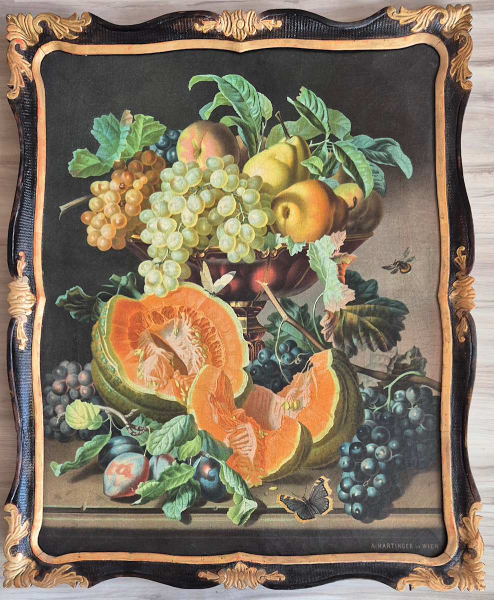 Früchtestilleben mit Kürbissen by Anton Hartinger 