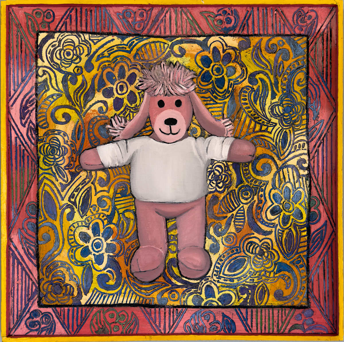 Pink Poodle Painting by Leslie Nichol 