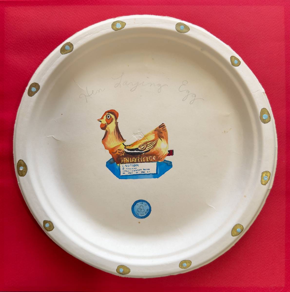 Untitled (hen laying egg) by Juli Edberg, Image 1.