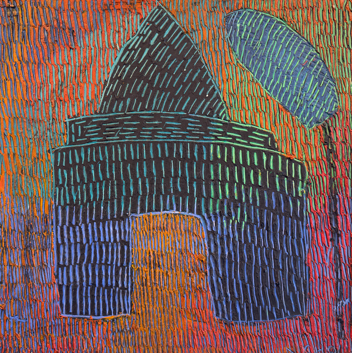 Untitled (black house with tree) by Leslie Nichol 