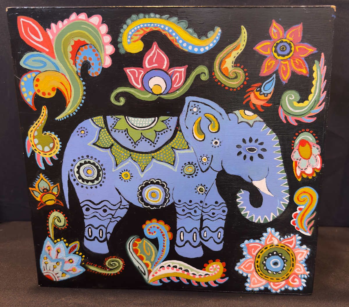 India Elephant Stool by Leslie Nichol 