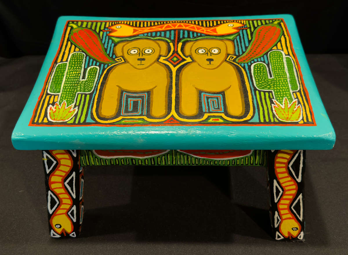 Puggles Mola Stool by Leslie Nichol 