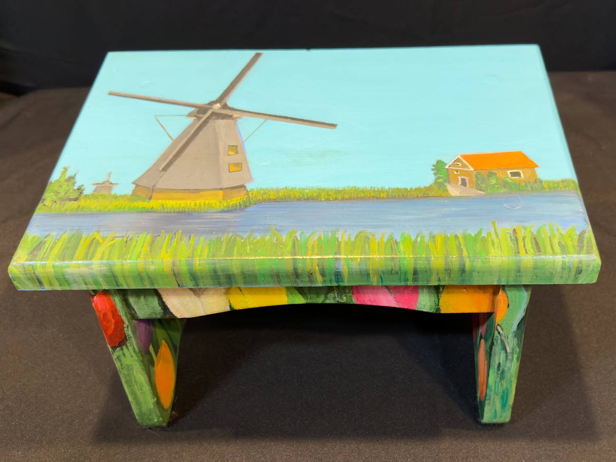 Netherlands Landscape Stool by Leslie Nichol, Image 1.