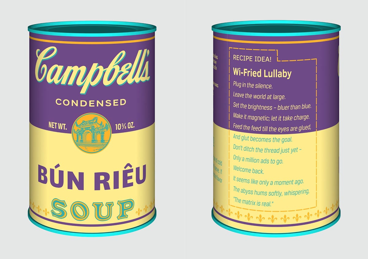 Vietnamese Soup Cans/ Bún Riêu from the series Perpetual Paintings by Trọng Gia Nguyễn, Image 1.