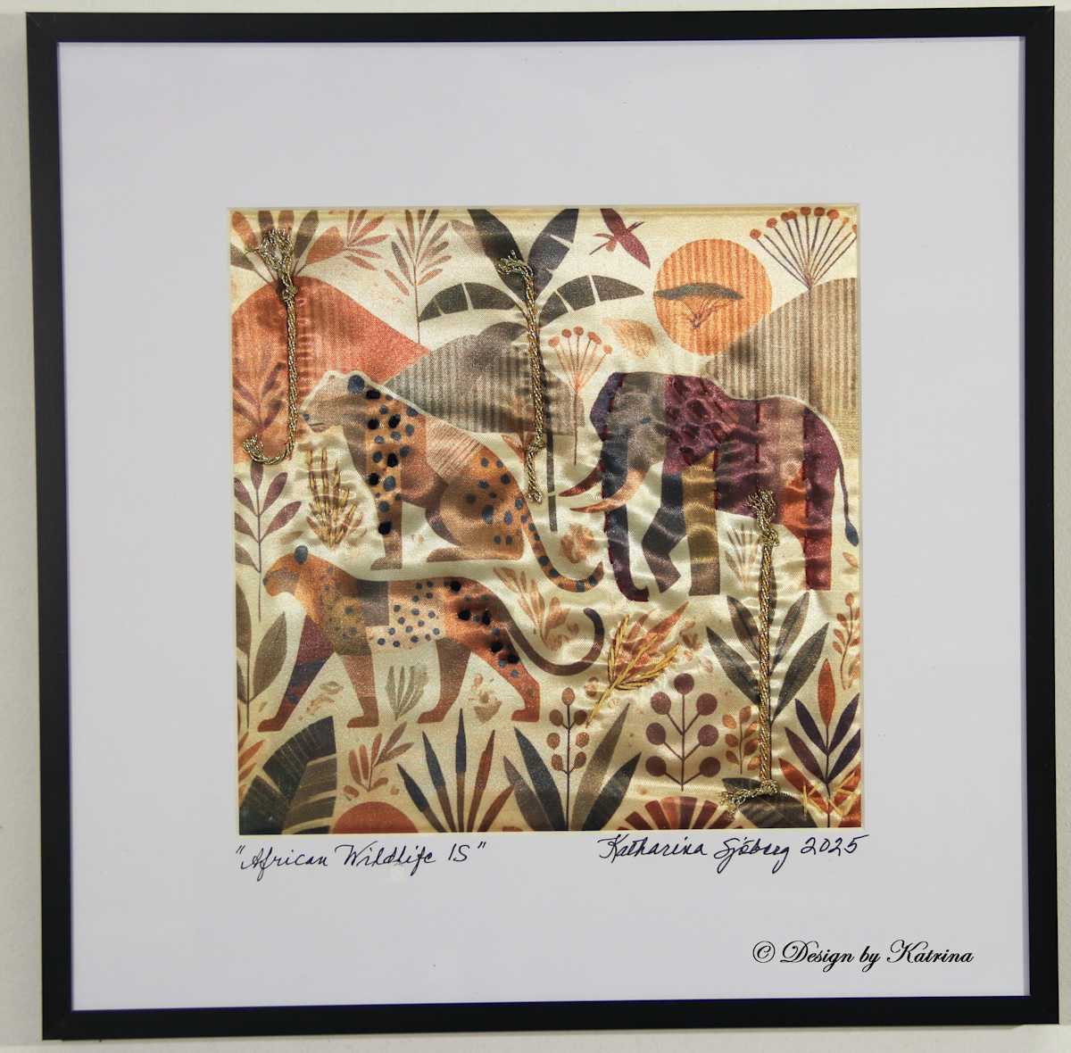 African Wildlife 1S by Katrina Sjoberg  Image: Another version created from my African Savanna art quilt.