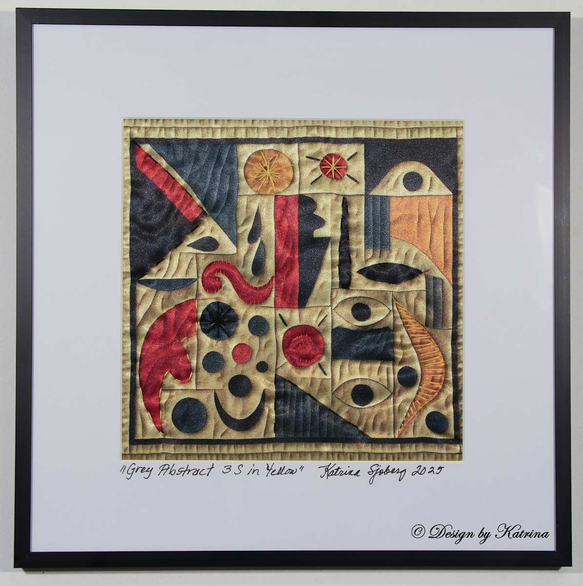 Grey Abstract in Yellow by Katrina Sjoberg  Image: Gray Abstract in Yellow