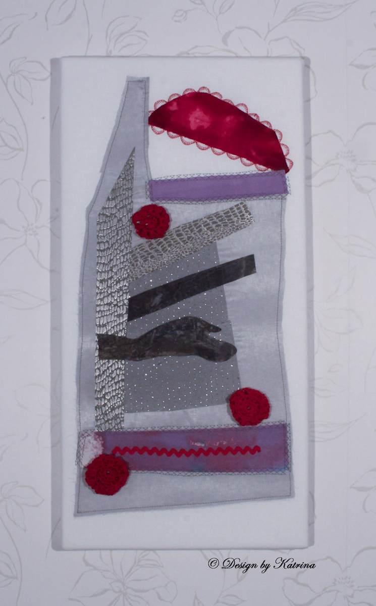 Grey Abstract with Red Re-mix by Katrina Sjoberg, Image 1.