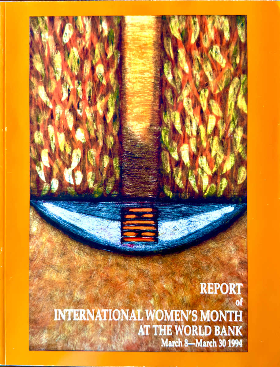 Multiple print monotype.  Cover Art, The World Bank Conference on Women, Bejing, China, 1994 by Patricia Buck, Image 1.