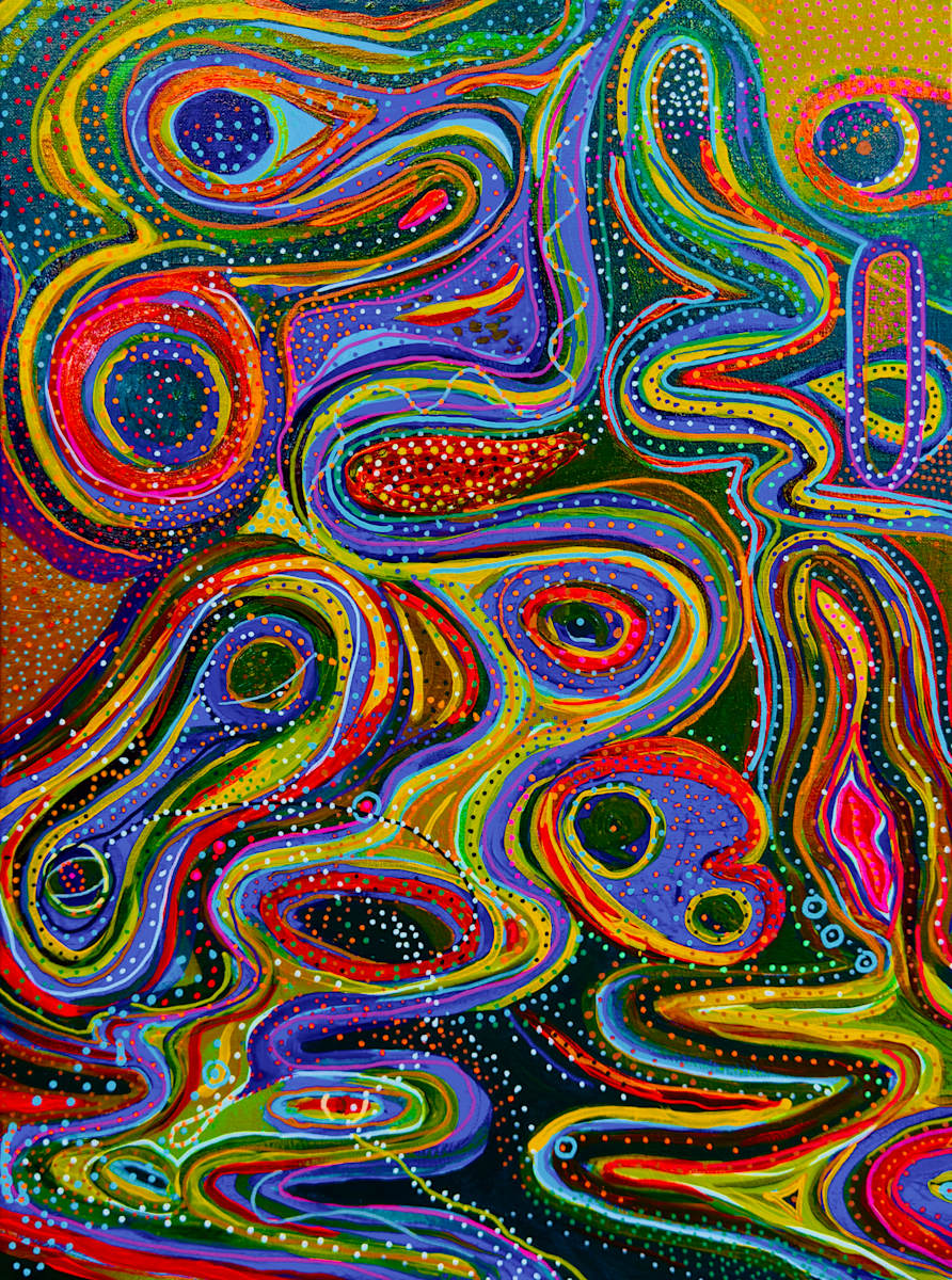 Watching, 2025 by Patricia Buck  Image: Watching, 2025. Acrylic o canvas. 24"Hx18"W.