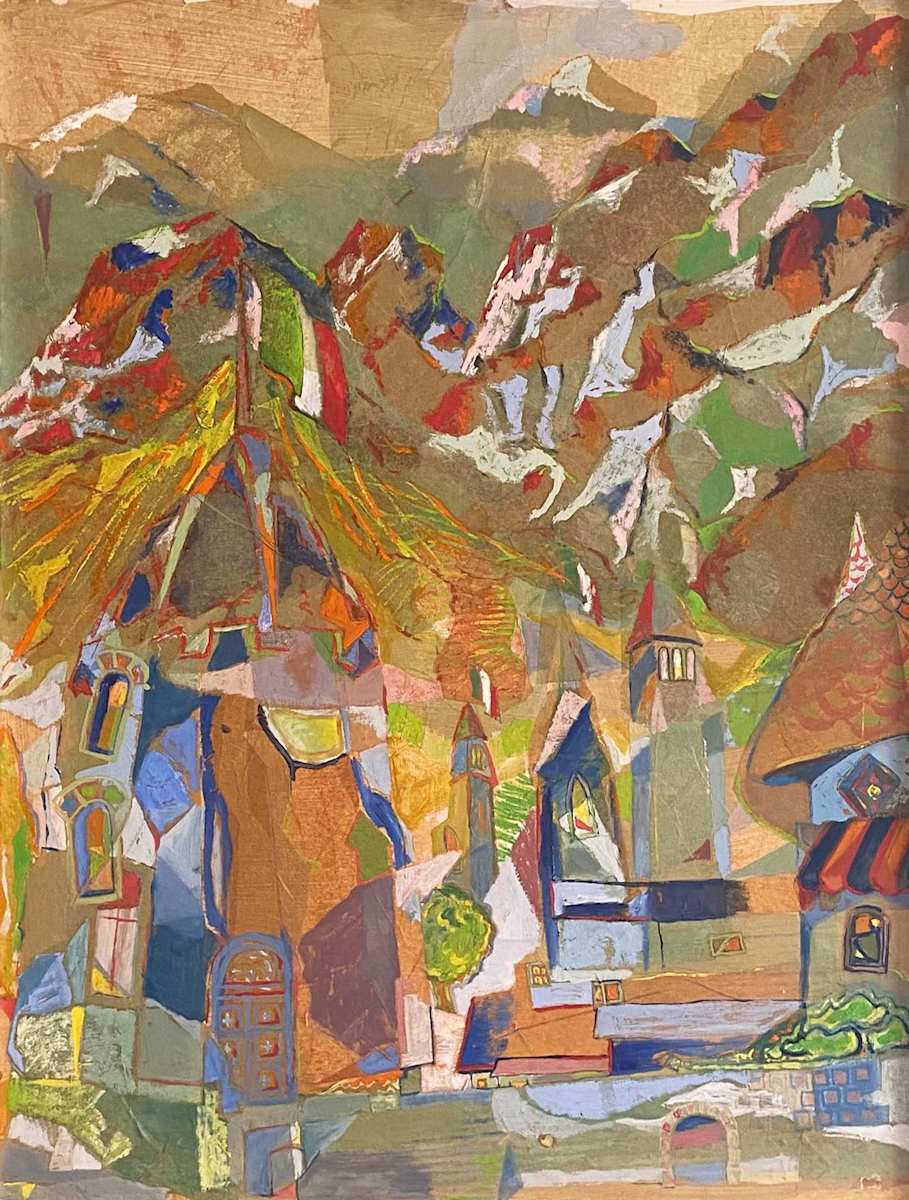 Abstract Mountain Town by Arthur Gebhardt, Image 2.
