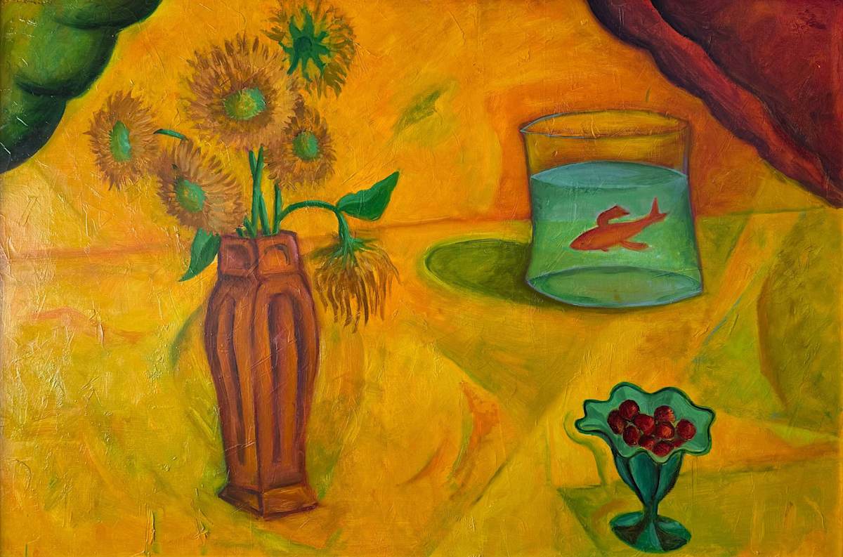Abstract - Sunflower & Fish by Arthur Gebhardt, Image 3.