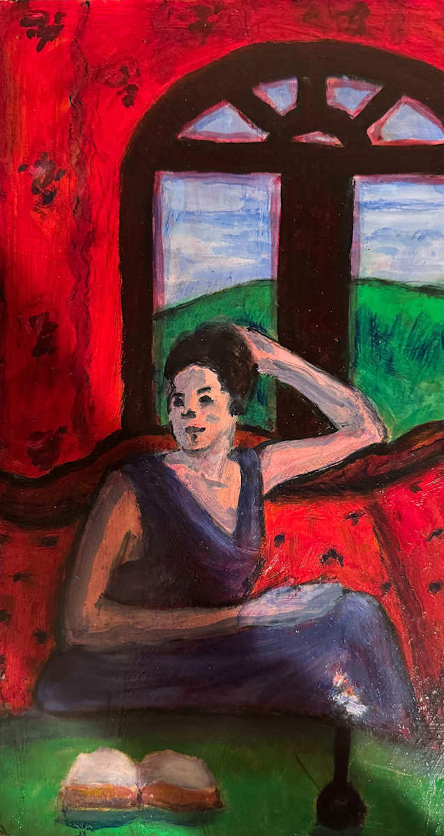 Lady in Red Room by Arthur Gebhardt 