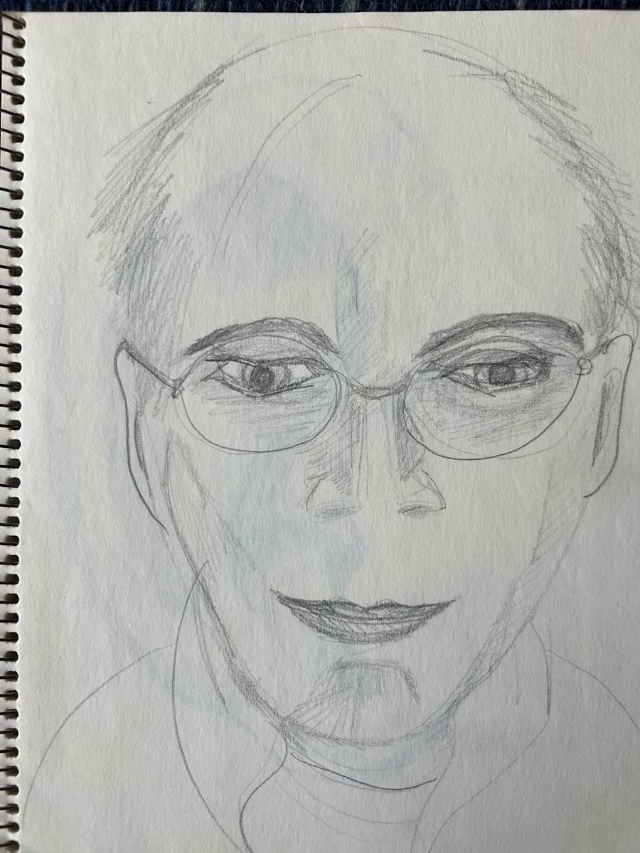 Self Portrait Sketch by Arthur Gebhardt, Image 2.
