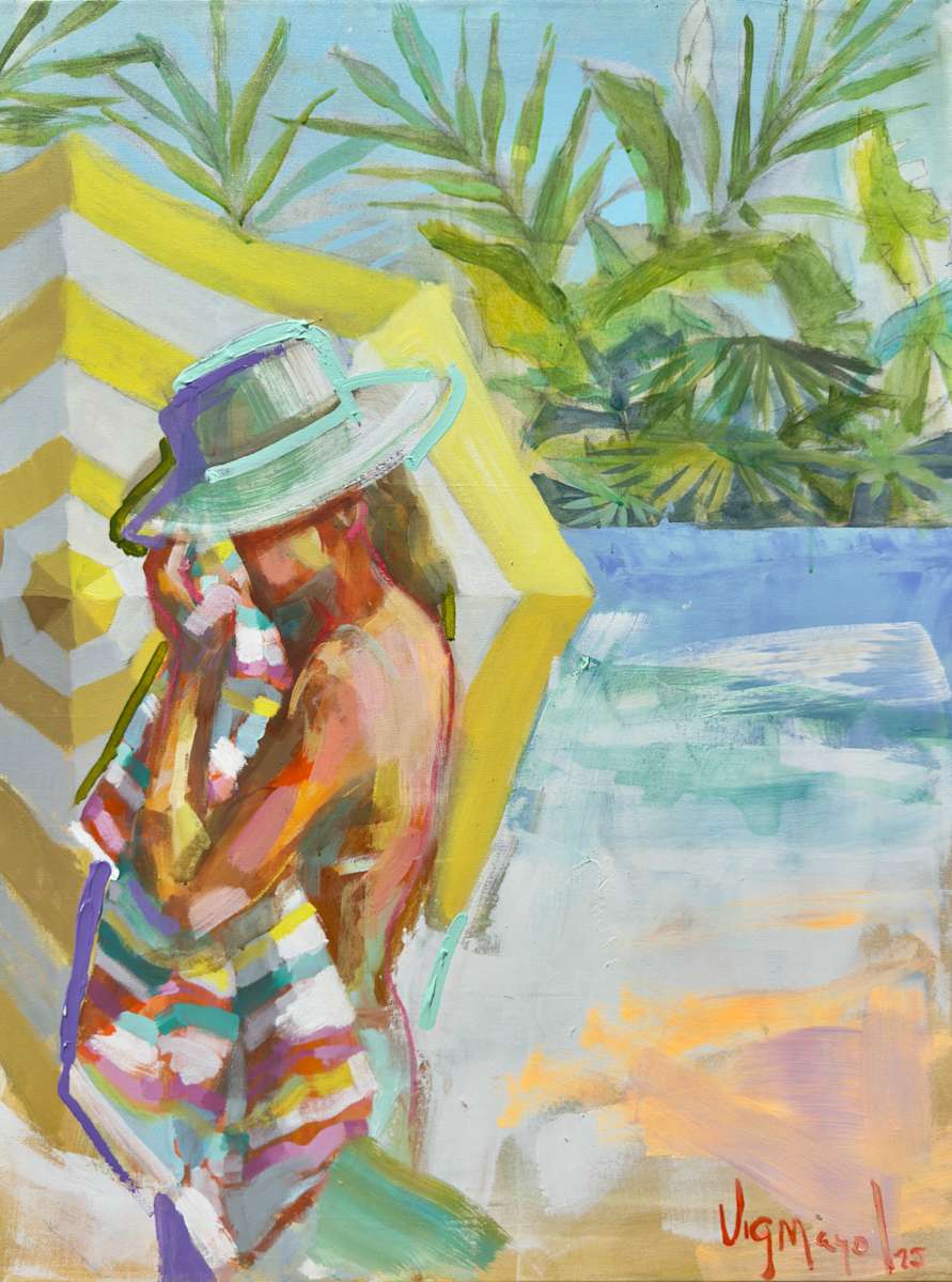 Yellow stripped umbrella by VigMayol 